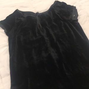 Theory Black Velvet Short Sleeve Top